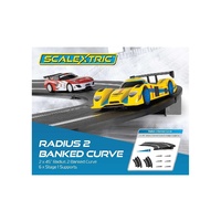 Scalextric Banked Curve 45 Degrees (2) With Supports Radius 2