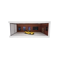 SCJ 1/64 Chevrolet Board with Light Box Single Parking Space Brown A Miniature Scene