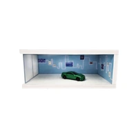 SCJ 1/64 Snowboard with Light Box Single Parking Space (Blue) Miniature Scene
