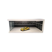 SCJ 1/64 Snowboard with Light Box Single Parking Space (Black) Miniature Scene