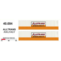 SDS Models HO ALLTRANS Railfast B 40ft Container Twin Pack
