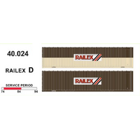 SDS Models HO Railex D 40ft Container Twin Pack