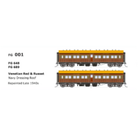 SDS Models HO NSWGR FG Independent Car Venetian Red & Russet Navy Dressing Roof (FG648 & FG689) Twin Pack