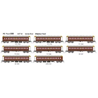 SDS HO NSWGR End Platform Cars Set 61 Indian Red Elliptical Roof FO008 (8 Car Set)