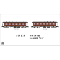 SDS Model HO NSWGR End Platform Car SET 92B Indian Red Mansard Roof 2 Carriange Pack