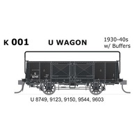 SDS HO NSWGR 1930-40s U Wagons w/ Buffers, 5 Car Pack (8749, 9123, 9150, 9544, 9603)