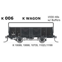 SDS HO NSWGR 1930-40s K Wagons w/ Buffers, 5 Car Pack (10089, 10690, 10735, 11023, 11199)