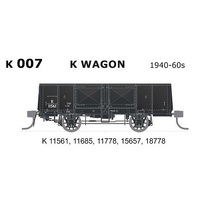 SDS HO NSWGR 1940-60s K Wagons, 5 Car Pack (11561, 11685, 11778, 15657, 18778)