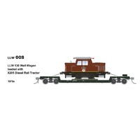 SDS HO NSWGR Well Wagon LLW130 With X205 Diesel Rail Tractor Load 1970s