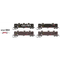 SDS Models HO NTAF Rail Tank Wagon 1983-1995 Caltex 4 Car Set