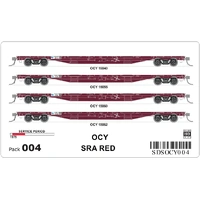 SDS Models HO OCY 004 PTC Red Container Flat Wagon