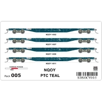 SDS Models HO NQOY 005 Teal Container Flat Wagon