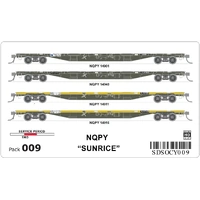 SDS Models HO NQPY 009 Sunrice Container Flat Wagon