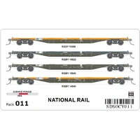 SDS Models HO RQBY 011 National Rail Container Flat Wagon
