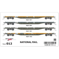 SDS Models HO RQBY 012 National Rail Container Flat Wagon