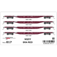 SDS Models HO NQOY 017 SRA Red Container Flat Wagon