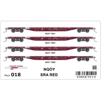 SDS Models HO NQOY 018 SRA Red Container Flat Wagon