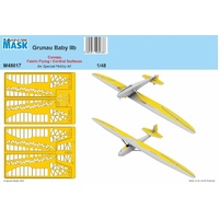 Special Hobby 1/48 Grunau Baby IIB Mask Canopy Fabric Flying / Control Surfaces