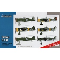 Special Hobby 1/48 Fokker D.XXI Duo Pack "3.sarja & 4.sarja over Finland" Plastic Model Kit