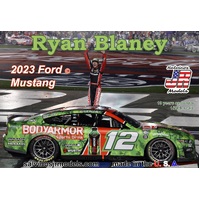 Salvinos J R 1/24 Team Penske 2023 Ryan Blaney Ford Mustang "600 Winner" Plastic Model Kit