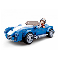 Sluban Model Bricks Blue Race Car 172pcs