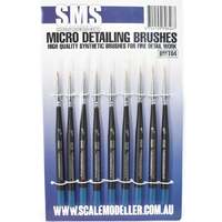 Scale Modellers Supply Synthetic Micro Detailing 9pce Brush Set