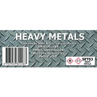 Scale Modellers Supply Heavy Metals Colour Set SET03 Lacquer Paint