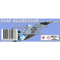 Scale Modellers Supply USAF Aggressor F15-F16 Colour Set SET11 Lacquer Paint