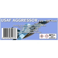 Scale Modellers Supply USAF Aggressor F15-F16 Colour Set SET11 Lacquer Paint