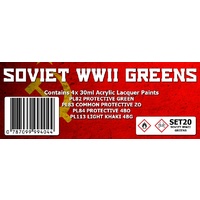 Scale Modellers Supply Soviet WWII Greens Colour Set SET20 Lacquer Paint