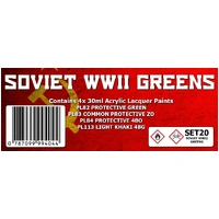 Scale Modellers Supply Soviet WWII Greens Colour Set SET20 Lacquer Paint