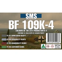 Scale Modeller Supply Bf109 K-4 (LATE PRODUCTION) 4 Colour Acrylic Lacquer Paint Set