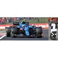 Spark 1/18 Alpine A521 No.31 Alpine F1 Team Winner Hungarian GP 2021 Esteban Ocon With Pit Board Diecast Car