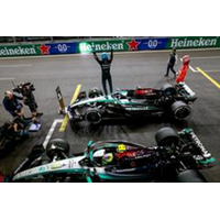 Spark 1/64 Mercedes-AMG PETRONAS Formula One Team No.44 & No.63 Las Vegas GP 2024 - George Russell & Lewis Hamilton Resin Model Car