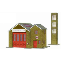 Superquick OO County Town Fire Station Card Kit