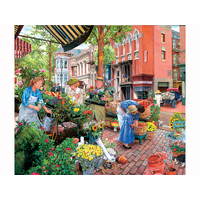 Suns Out 300pc Sidewalk Flower Sale XL Jigsaw Puzzle