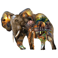 Suns Out 1000pc Elephant Habitat *Shaped* Jigsaw Puzzle