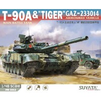 Suyata 1/48 T-90A Main Battle Tank & "Tiger" Gaz-233014 Armoured Vehicle Plastic Model Kit [NO-002]