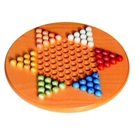 Chinese Checkers Wood Base Marble Balls T1106EA