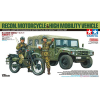 Tamiya 1/35 JGSDF Reconnaissance Motorcycle & High Mobility Vehicle set 25188