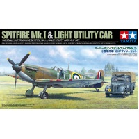 Tamiya 1/48 Supermarine Spitfire Mk.I & Light Utility Car Set Plastic Model Kit
