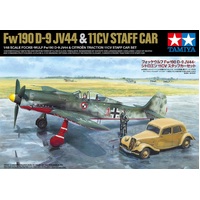 Tamiya 1/48 Focke-Wulf Fw190 D-9 Jv44 & Citroen 11CV Set Plastic Model Kit