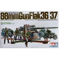 Tamiya 1/35 German 88mm Gun Flak 36/37 With Trailer 35017