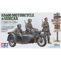 Tamiya 1/35 German KS600 Motorcycle with Sidecar Plastic Model Kit