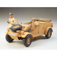 Tamiya 1/16 German Kubelwagen Type 82 Africa Korps with Rommel Figure 36202 Plastic Model Kit