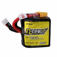 Tattu 1300mAh 14.8V 95C 4S1P Lipo Battery Pack XT-60 Square