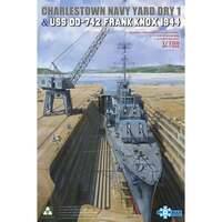 Takom 1/700 Charlestown Navy Yard Dry Dock 1 & USS DD-742 Frank Knox 1944 Model Kit [SP-7058]