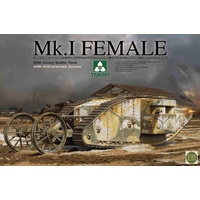 Takom 1/35 WWI Heavy Battle Tank Mk.I Female with Anti-grenade screen Plastic Model Kit