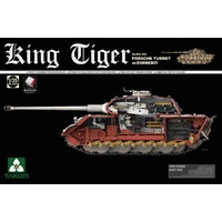 Takom 1/35 WWII German Heavy Tank Sd.Kfz.182 King Tiger Porsche Turret w/Zimmerit and interior Plastic Model Kit