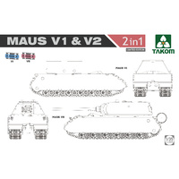 Takom 2050X 1/35 WWII Maus V1 & V2 2 in 1 (Limited Edition) Plastic Model Kit